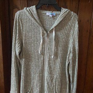 Sage green heather zip hoodie